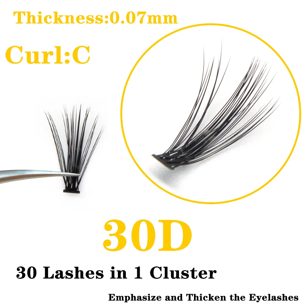 30D Kimcci แต่ละ Eyelash Extension 1 กรณี 0.07C แต่งหน้า Grafting Cluser ขนตาปลอมธรรมชาติ False Eye Lashes Cilia เช่นผ้าไหม