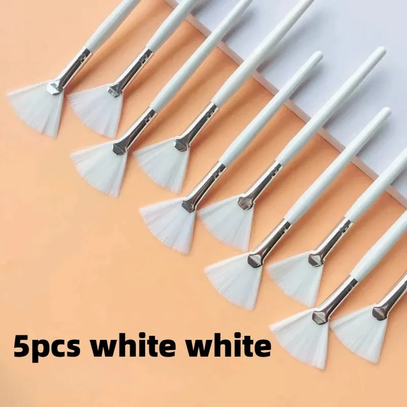 5/10pcs Fan Shape Foundation แปรงแต่งหน้า Multifunctional Facial Mask แปรงน้ำมันหอมระเหยผู้หญิงเครื่องมือแต่งหน้าความงามแปรง — image 10