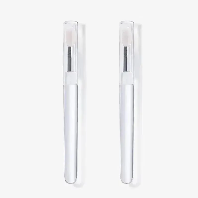 1/2/3/4pcs Portable Silicone Lip Brush With Cover Soft Multifunctional Lip Balm Applicator Lipstick Lipgloss Makeup Brushes — image 11