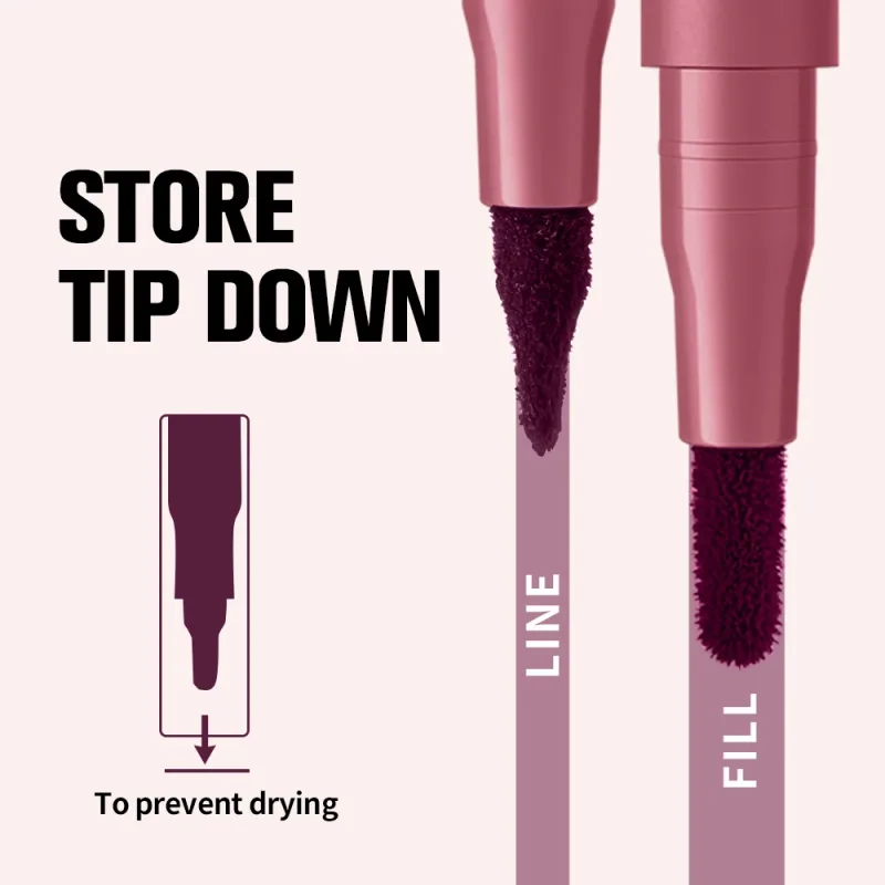 Lakerain Lip Contour Lip Stain ปากกา Smudge-proof Non-Stick CUP Moisturizing Lip แต่งหน้าเครื่องสำอางค์ 2-in- 1 Lip Stain & Liner — image 5