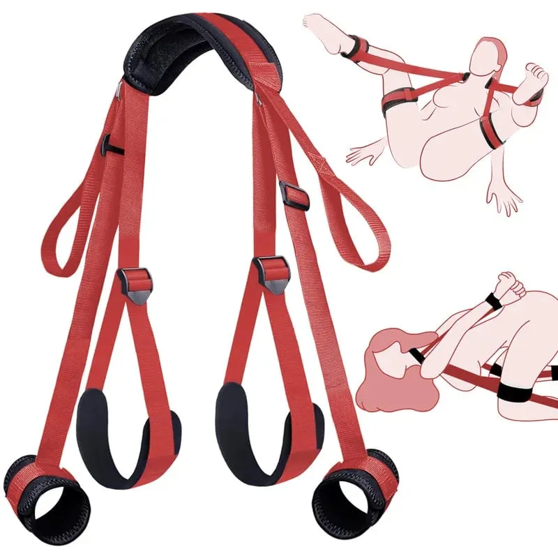 Restraint Erotica Binding Sex Forced Split Leg Straps Neck Wrist Bdsm Bondage Set Sex Toys For Woman Couples Product No Vibrator — image 1
