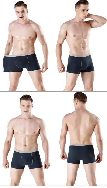 Stor storlek Sömlösa underkläder Herr Boxershorts i massiv bomull Herrtrosor Andas Boxers Herrpaket Kalsonger Man — image 11