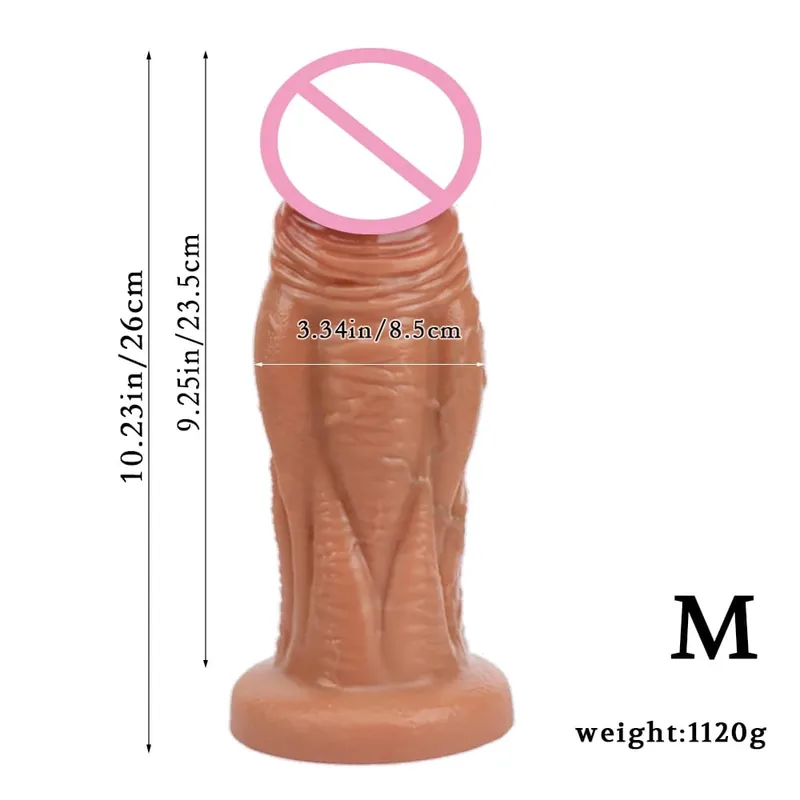 Super duża skóra Dildo Penis masażer prostaty pasek-on silikonowy realistyczny korek analny Masturbator seksowne dorosłe ogromne wibratory Sex zabawki — image 6