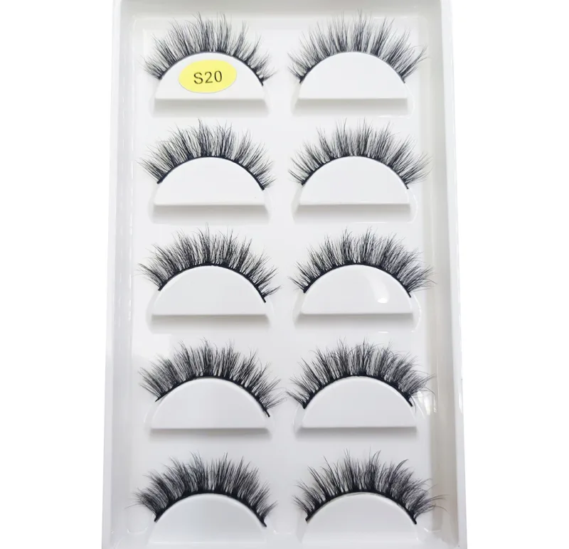 5 คู่ 3D ขนตาปลอมธรรมชาติแต่งหน้า Mink Eyelash Fake Eye Lashes Faux Cils Make Up Beauty Maquillaje เครื่องมือ h13 Mini Cat — image 14
