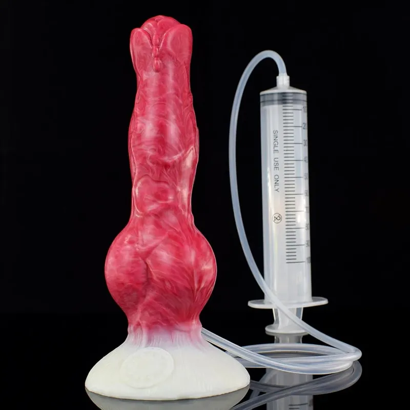 Ejaculation Anal Plug Dog Knot Dildo with Strong Sucker Vaginal Stimulation Squirting Penis Erotic Adult Sex Toys 18+