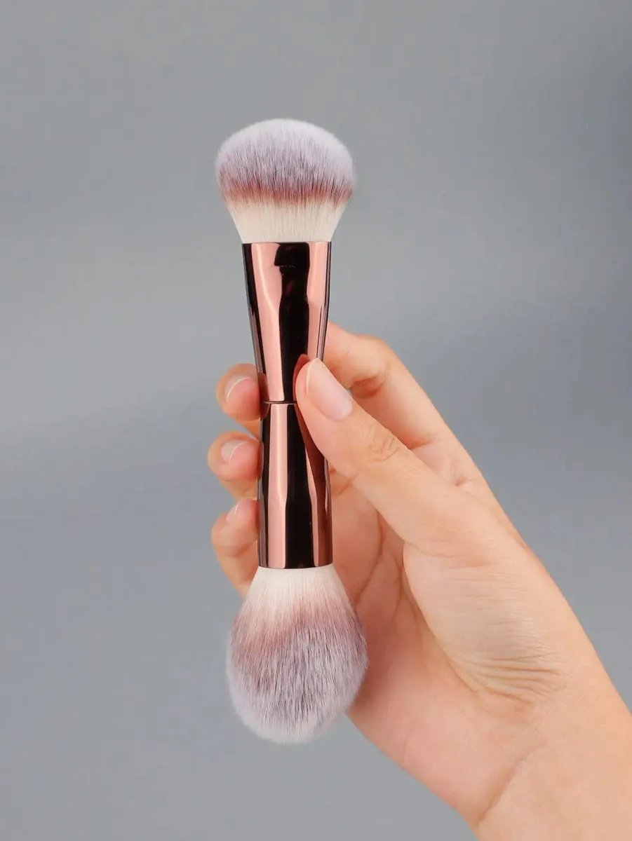 Conjunto de pincéis de maquiagem facial 1/2, pincéis de maquiagem de ponta dupla para base, contorno, pó, blush, iluminador e corretivo