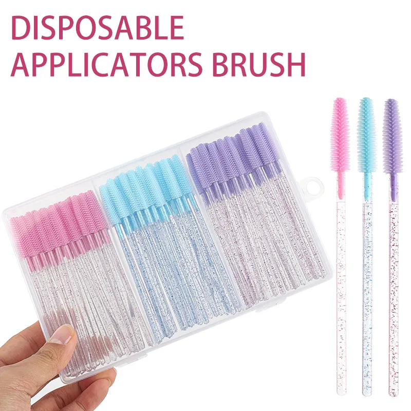Juego de brochas de maquillaje para pestañas, 1/90/200/300 Uds., cepillos de silicona para cejas, micropalo de algodón, hisopo de brillo de labios, herramientas de extensión de pestañas — image 3