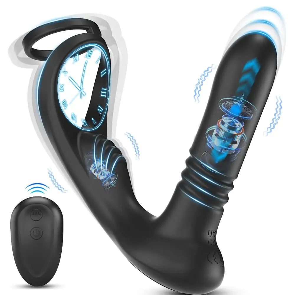 3 in 1 Stak Anale Vibrator Afstandsbediening Mannelijke Prostaat Massager Cockring Telescopische Butt Plug Stimulator Seksspeeltje voor mannen — image 1