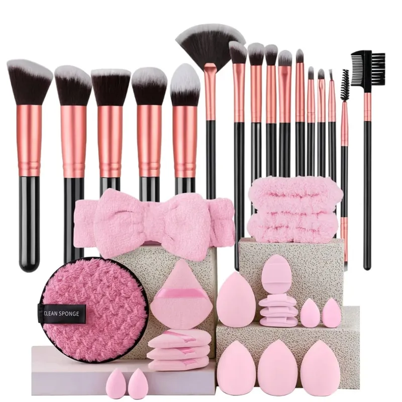 16 stk professionelt makeup børstesæt øjenskygge Contouring Foundation Highlight Indstilling Powder Blending Makeup Sponge Powder Puff — image 11