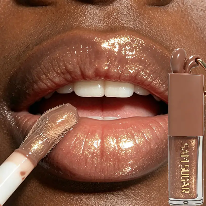 1 stk Spejl Guld Skinnende Brun Kanin Lip Gloss Fugtgivende Plumping Lip Gloss Flydende Læbestift Mat Chokolade Brun Lip Tint Tone — image 2