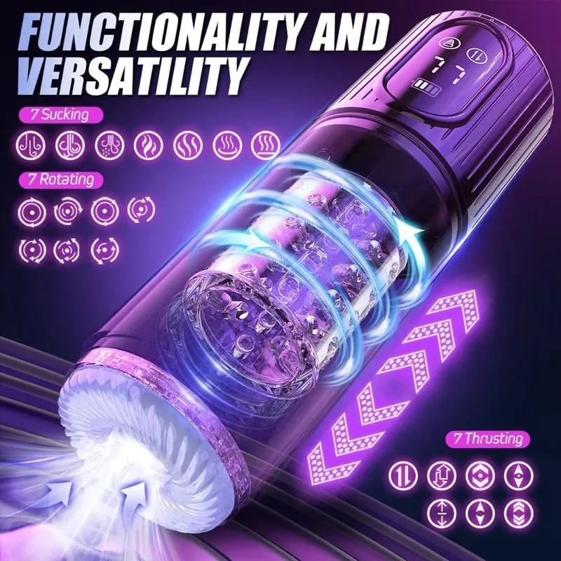 Thrusting หมุนชาย Masturbator คัพดูดอวัยวะเพศชายปั๊ม Oral Simulator ผู้ใหญ่ Sex Machines เร้าอารมณ์ผลิตภัณฑ์สำหรับชาย — image 4