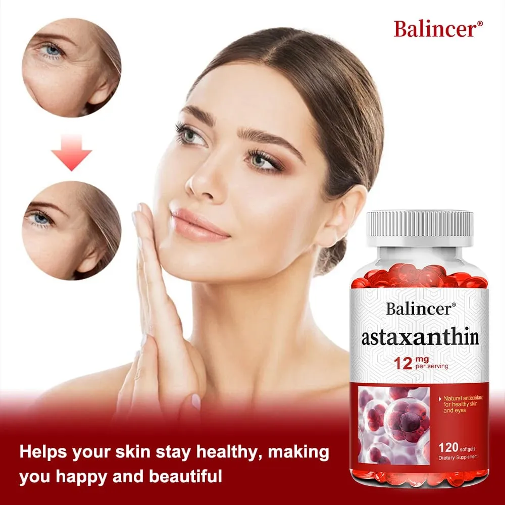 Astaxanthin 12mg - Supports Eye Health Joint Health Internal Circulation Skin Health Boosts Immunity Improves Digestion — image 6