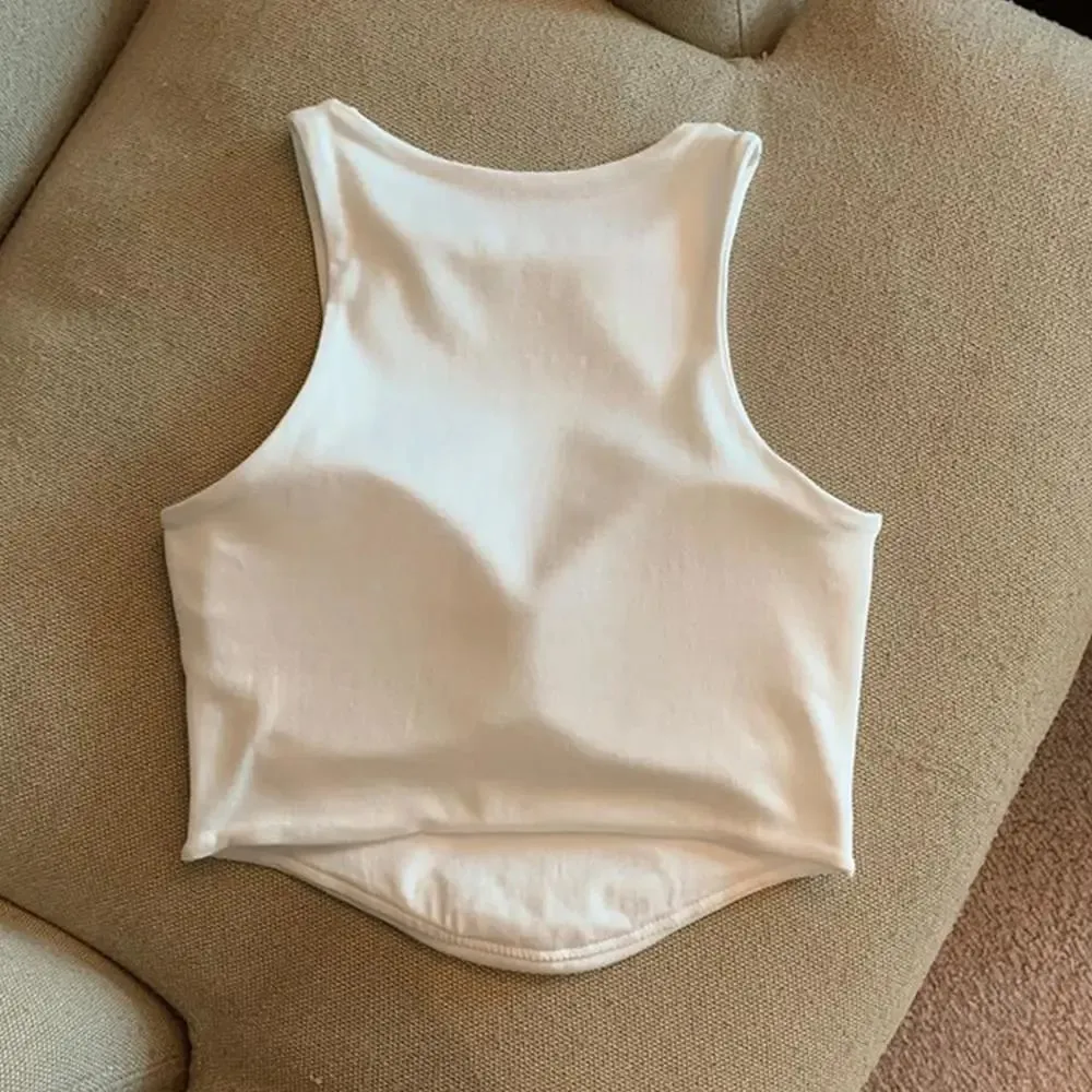2025 U Push Up Sport Bra Fashion Women Tank Top Solid Color Sleeveless Vest Comfortable Short Top Breathable Casual Crop Tops — image 6