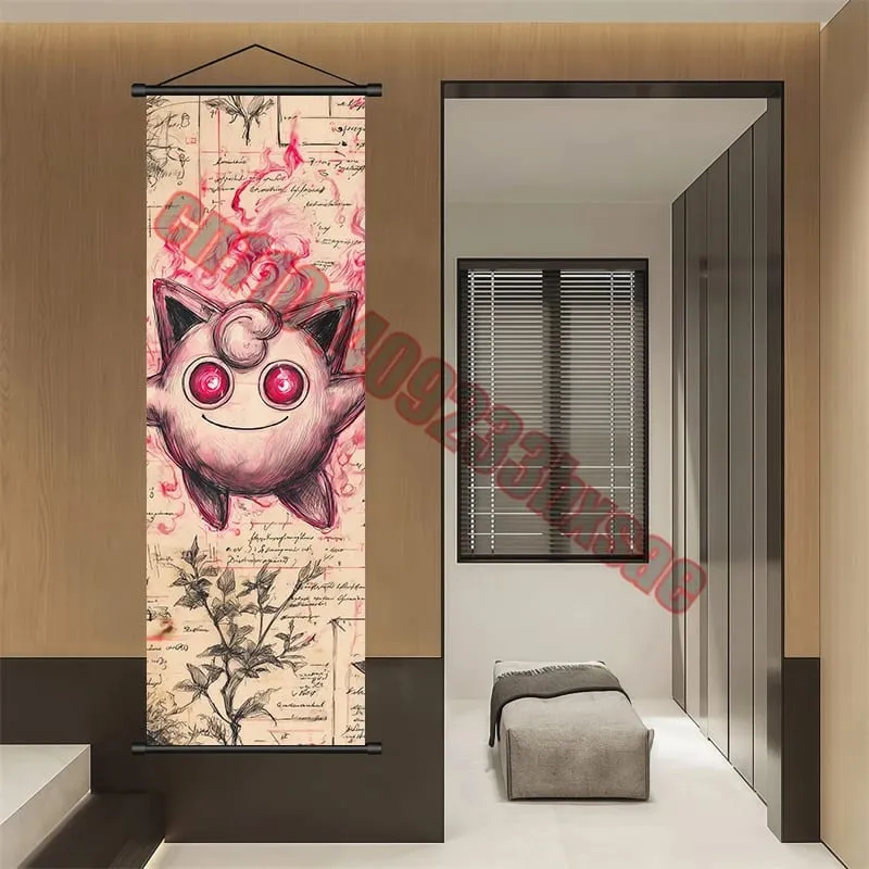 Poster Pokemon Cetakan Anime Dinding Karya Seni Gengar Gambar Lukisan Charizard Kanvas Skrol Gantung Pikachu Hiasan Bilik Rumah — image 20