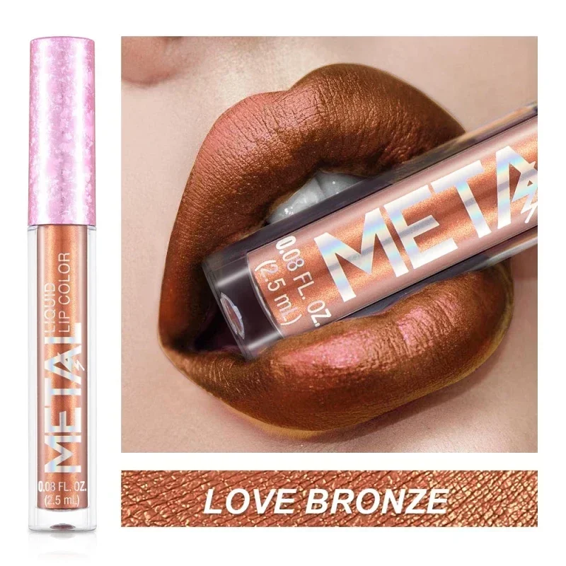 METALLIC Matte Liquid ลิปสติก Waterproof Long Lasting Non-Stick CUP Matte Shimmer Glitter Lip GLOSS ผู้หญิงแต่งหน้า 12 สี — image 13