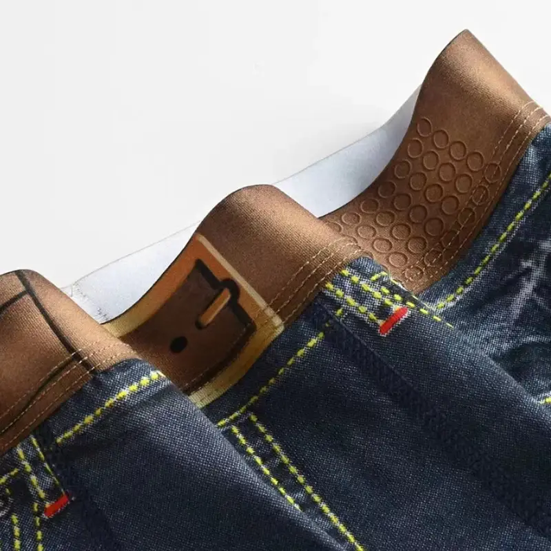 Seluar Boxer 1PC Lelaki Seluar Boxer Kapas Seluar Boxer Bercetak Denim 3D Bercetak Bergaya dan Seksi — image 5