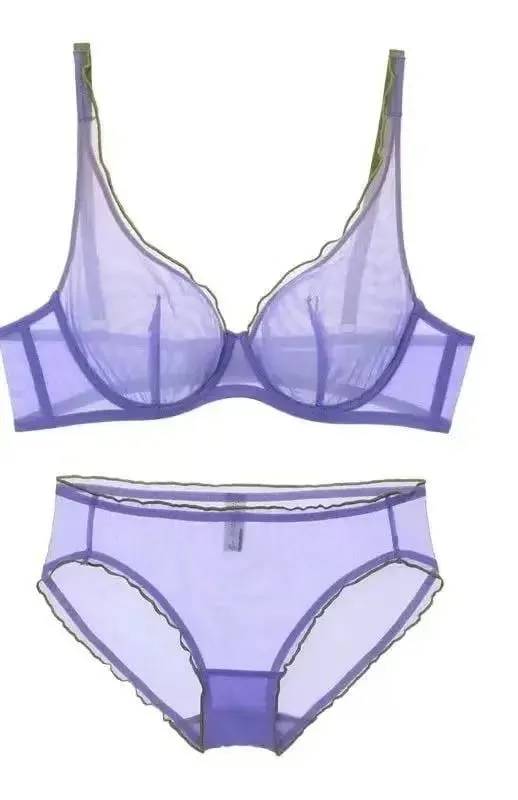 Set di reggiseno a coppa piena da donna di nuovo arrivo Set di biancheria intima comfort quotidiano ultra sottile minimizzatore supporto sexy anti-cedimento laterale sottile ABCD — image 18