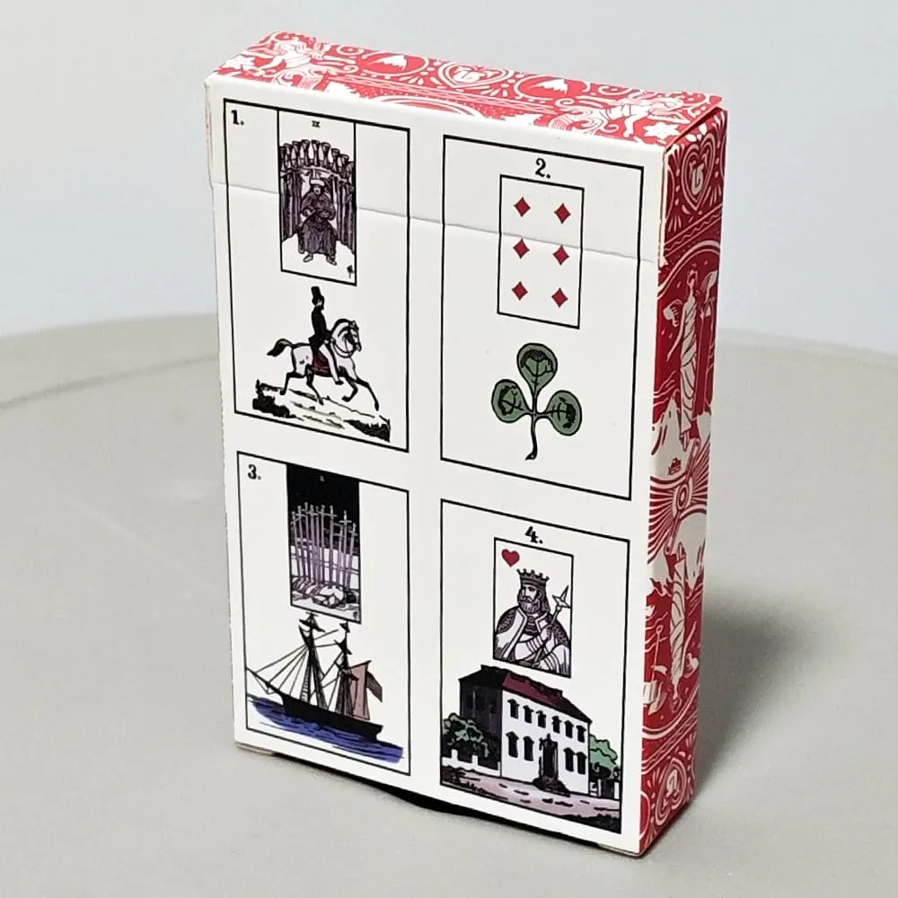 Das New Yorker Lenormand-Deck – Historisches Wahrsagekarten-Deck mit 36 Karten im Vintage-Stil, 9 x 6 cm, Doppelprägung