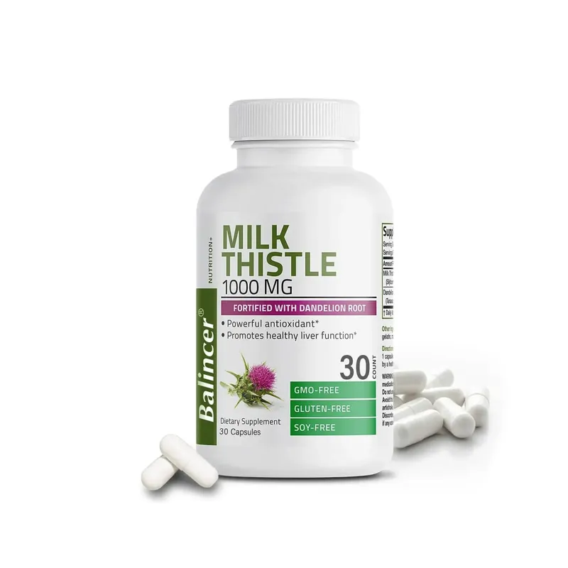 อาหารเสริม Thistle นมธรรมชาติ - ล้างพิษและทำความสะอาดสำหรับผู้ชายและผู้หญิง สุขภาพตับ และสนับสนุนการทำงานของตับ