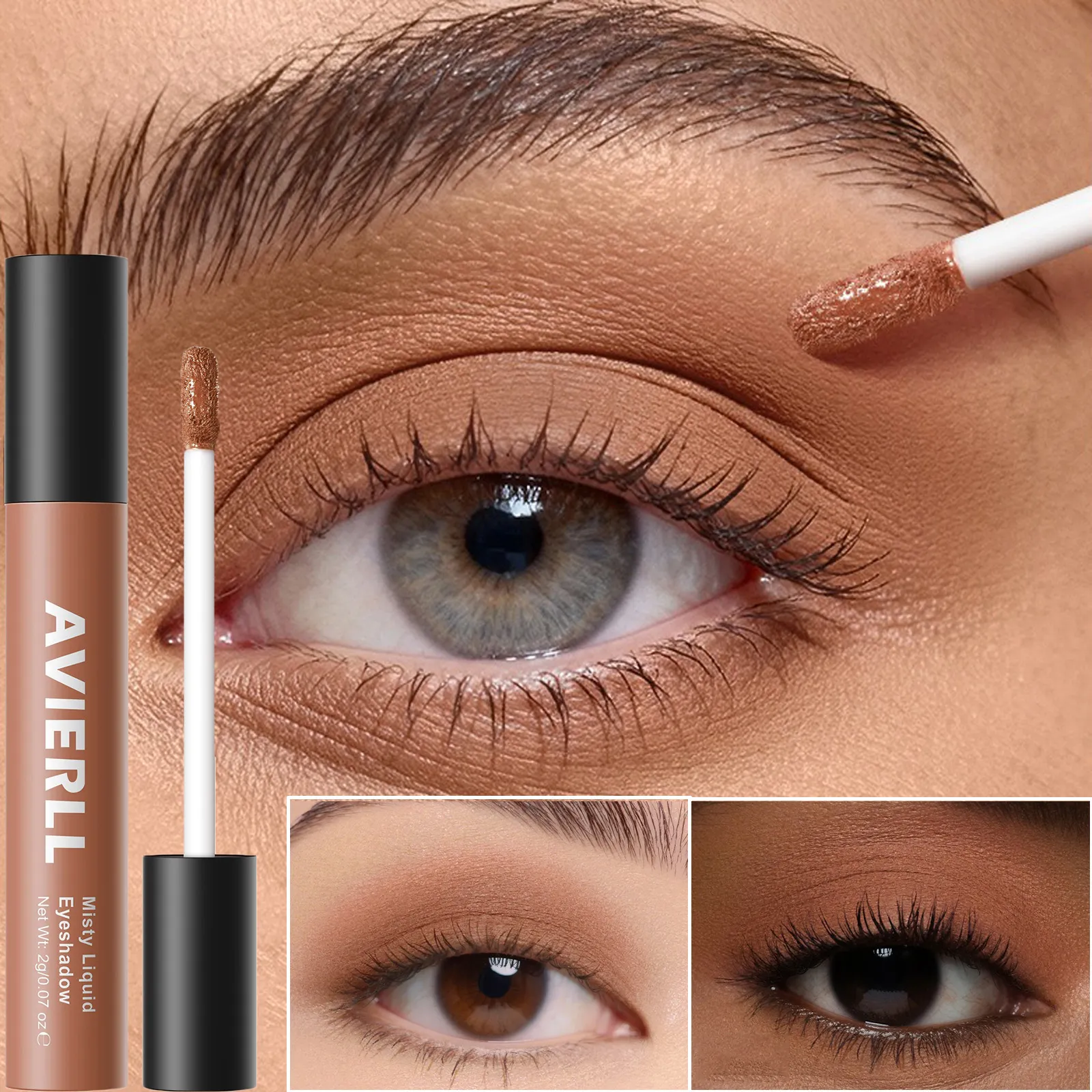 10 Warna Matte Nude Eye Bronzer Pembayang Mata Cecair Kalis Air Mata Tahan Lama Shdaow Kontur Pipi Semulajadi Kosmetik Wanita — image 3
