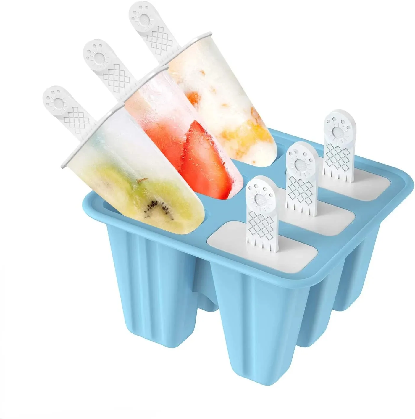 Popsicle Molds 6 Pieces Silicone Ice Pop Molds BPA Free Popsicle Mold Reusable Easy Release Ice Pop Make — image 1