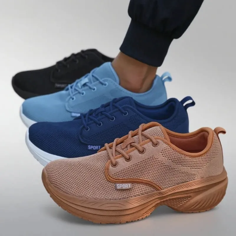 Chaussures à plateforme à bout large pour hommes, chaussures d'entraînement respectueuses des gros orteils, baskets durables à semelle intérieure en mousse à mémoire de forme, chaussures de voyage respirantes — image 5