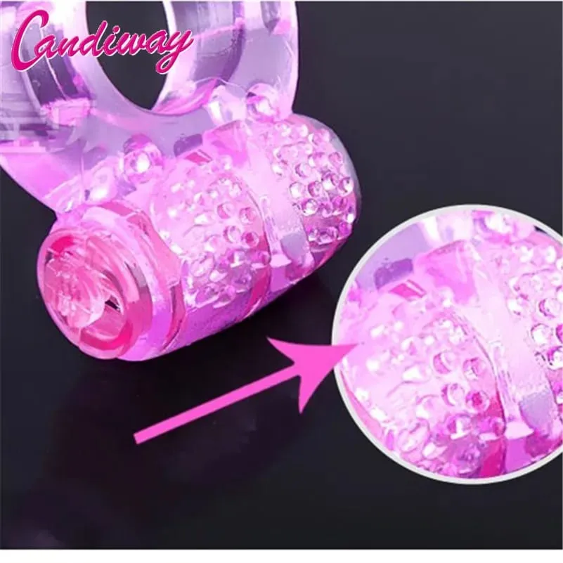 Fingerring-Vibrator, elastischer Silikon-Penis, vibrierender Klitoris-Massagegerät, Cockring-Spielzeug, Sexspielzeug für Erwachsene, Produkte für Männer — image 3