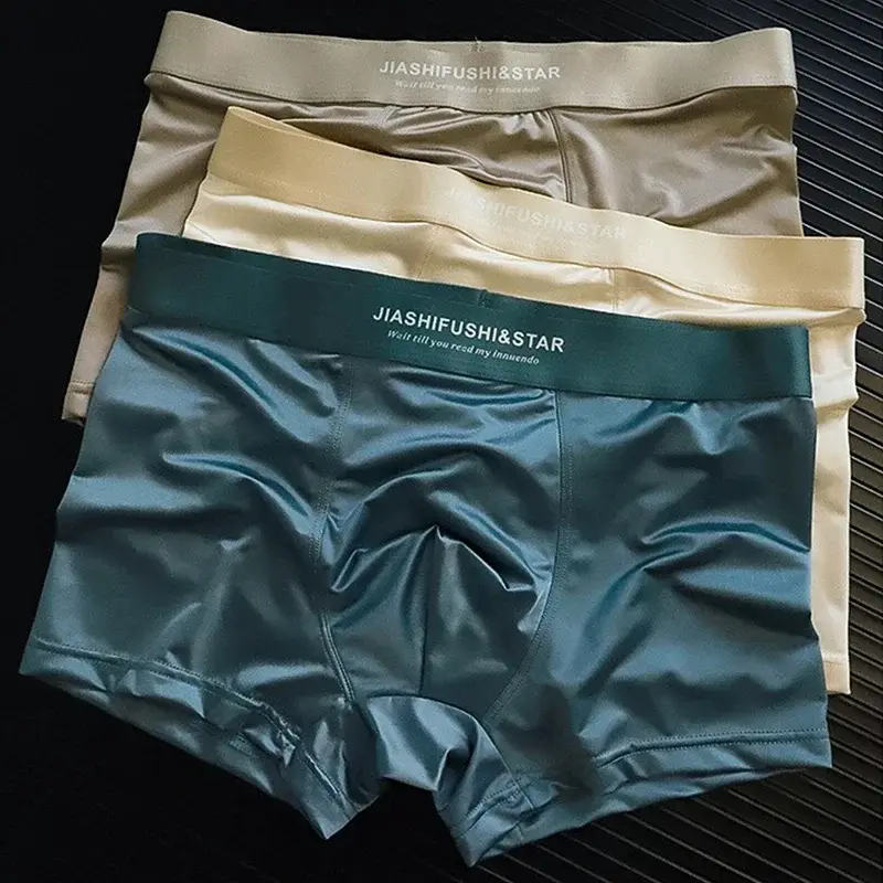 4 Stück/Los atmungsaktive Faser-Boxhose für Herren, bequeme, atmungsaktive Unterwäsche, Strickstoff mit mittlerem Stretch, einfarbig — image 5
