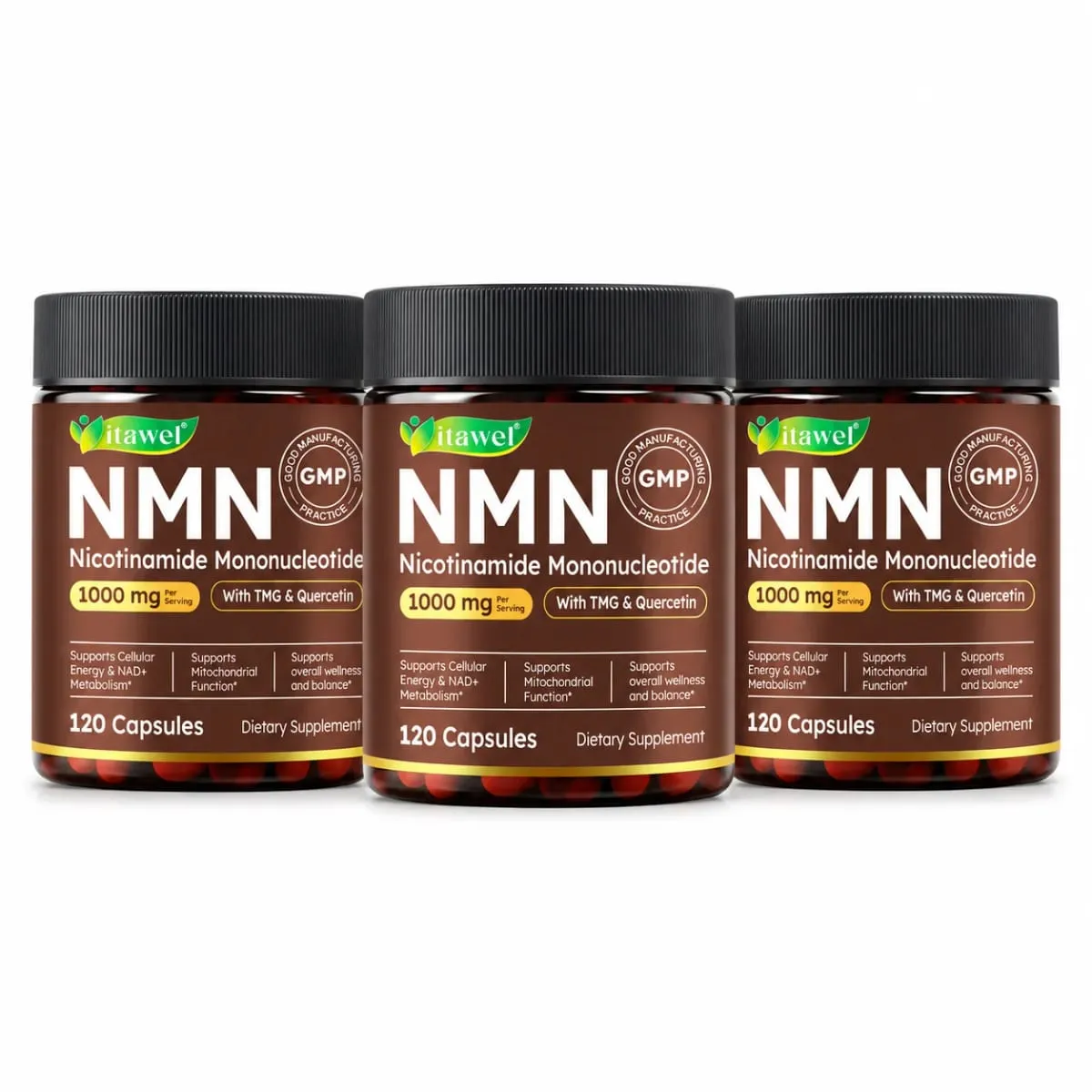 Capsule NMN 1000mg Nicotinamide Mononucleotide NAD+ Energia Cellulare TMG Quercetina Resveratrolo 120 Capsule Vegane Non OGM — image 9