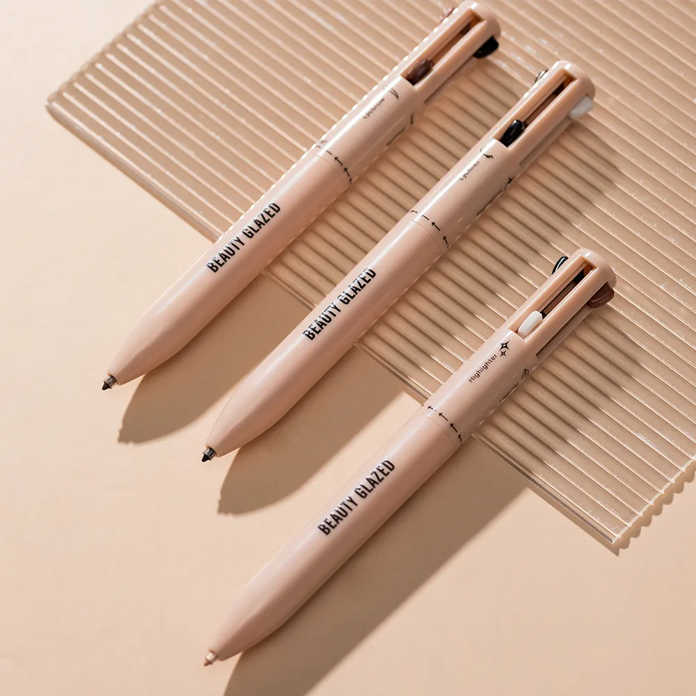 Matita per trucco multifunzionale smaltata di bellezza Matita per sopracciglia Eyeliner Lip Liner Evidenziatore 4 in 1 Penna a sfera per trucco Finitura opaca — image 6