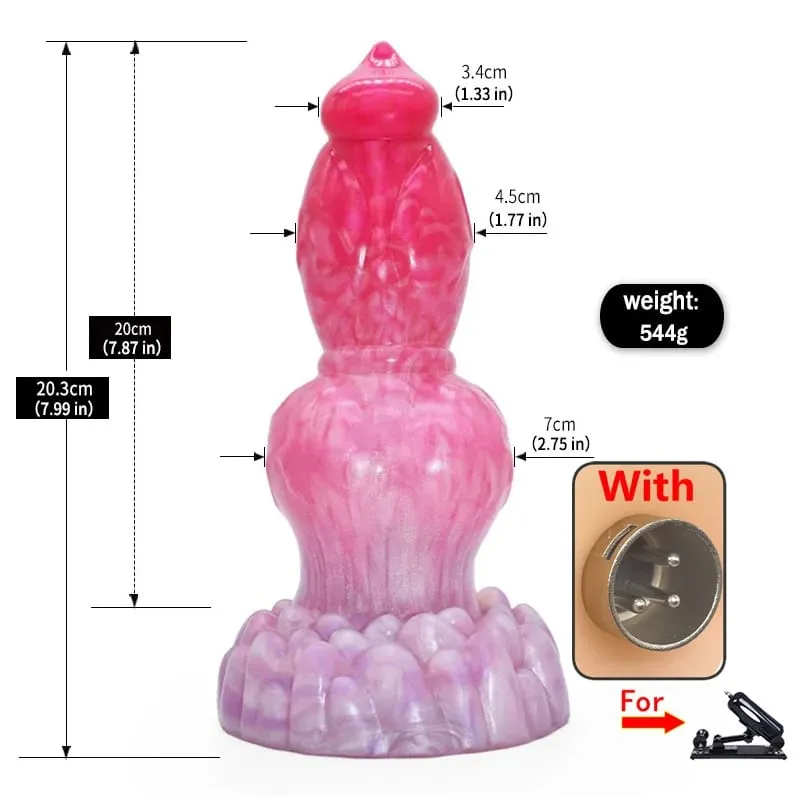 DIY Attachements Dog Knot Dildo With 3XLR Adapter Liquid Silicone Large Penis Anal Plug Sex Toys Quick Air Vac-U-Lock Connector — image 9