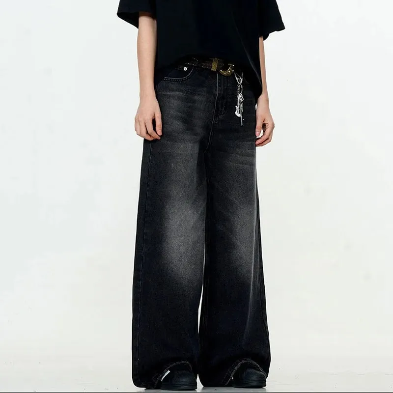 Seluar Denim Lelaki Simple Warna Pejal Mencuci Seluar Kasual Gaya Amerika Kaki Lurus Seluar Jeans Lelaki Longgar Spring 9W667 — image 6