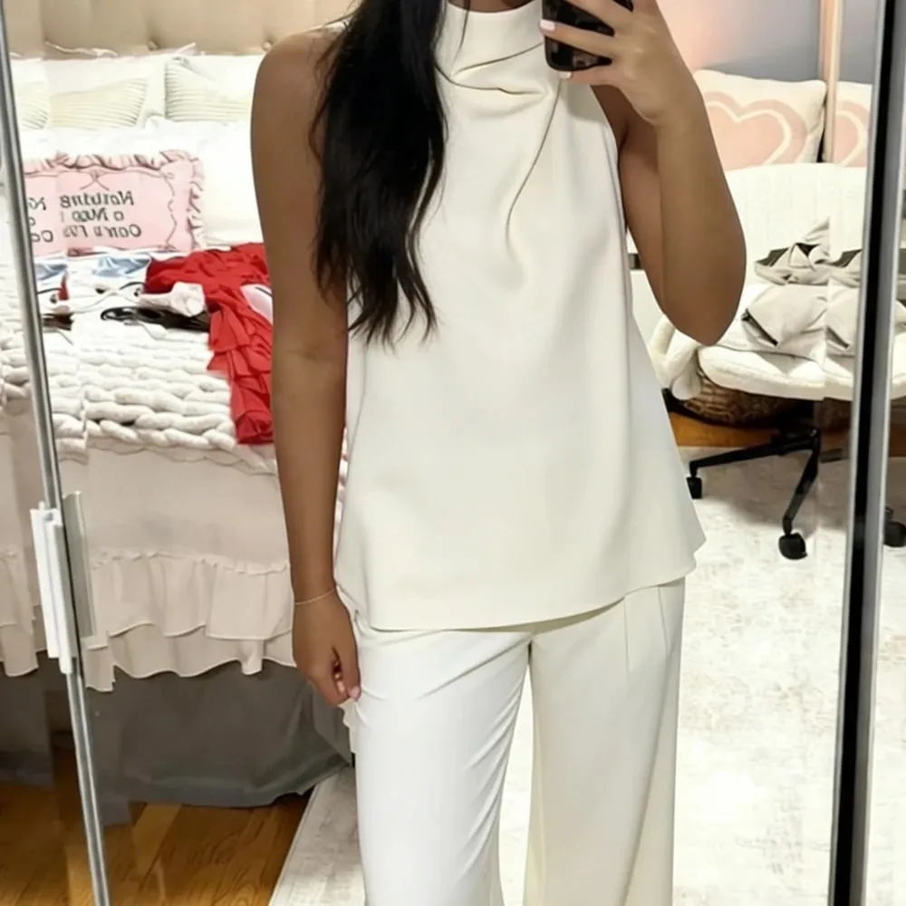 ผู้หญิงฤดูร้อน Coquette Backless Halter Crop Tops ซาติน SLIP Tank Top Casual Office LADIES Off ไหล่ชุดราตรีเสื้อกั๊ก