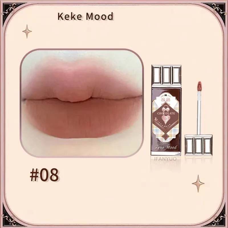 Cioccolato Nuvola Lucidalabbra Velluto opaco Applicazione liscia Smalto per labbra Mousse Marrone Rosso Rossetto liquido Trucco Tinta labbra Cosmetici — image 13