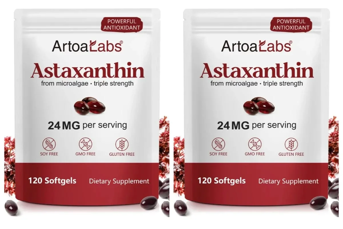 Astaxanthine Softgels 24 mg Triple force puissant antioxydant soutien de la santé des yeux microalgues sans soja sans gluten 120 unités — image 8