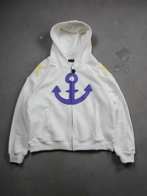 Hoodies Harajuku Oversized Mens Womens Jojo Bizarre Splicing Embroidery Zip Up Hoodie Hip Hop Couples Y2k Street Sweatshirt — image 3