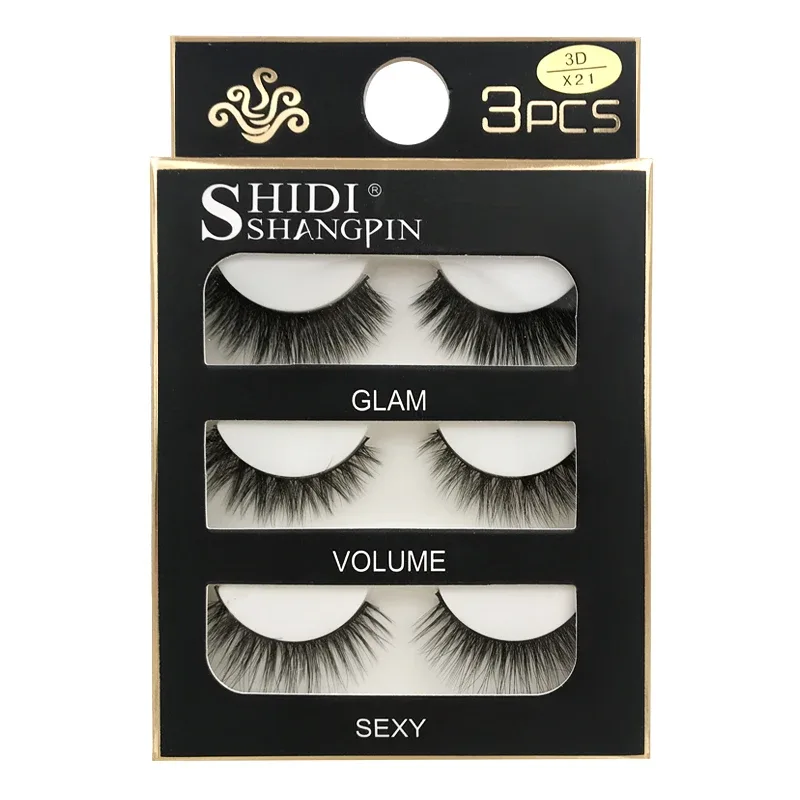 Faux Cils 3 paires de Faux Cils naturels longs en vison 3D, doux, moelleux, vaporeux, faits à la main, outils de maquillage pour les yeux, Maquiagem — image 28
