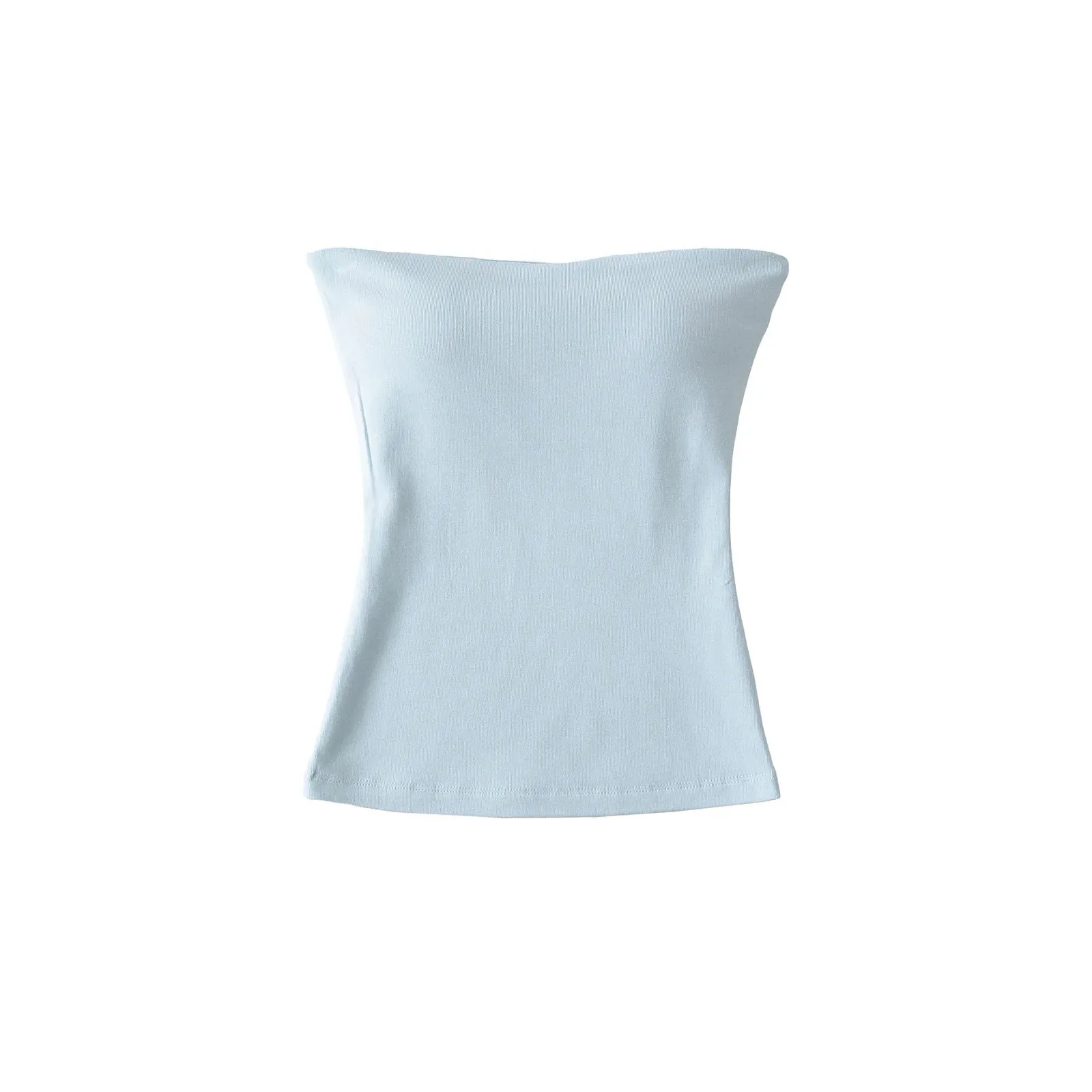 Women Solid Strapless Tube Top Sleeveless Bandeau Crop Top Stretch Basic Wrap Bustier Summer Casual Y2K Tank Tops — image 11