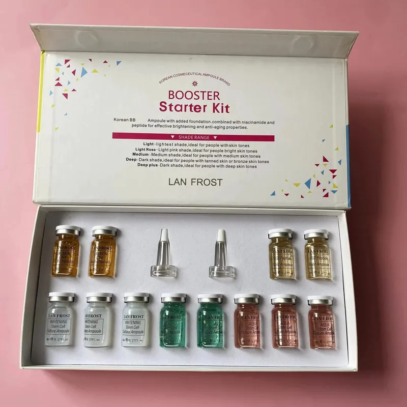 한국 8ml BB 크림 글로우 세럼 스타터 키트 앰플 에센스 키트 오랫동안 지속되는 모이스춰 라이징 컨실러 히알루 론산 에센스 — image 5