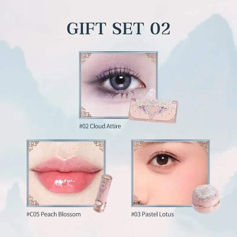 Makeup-sæt Flower Knows Butterfly Cloud Collar Collection Makeup-gavesæt inkluderer øjenskygge Blush-læbestift Vegan & Cruelty-Free