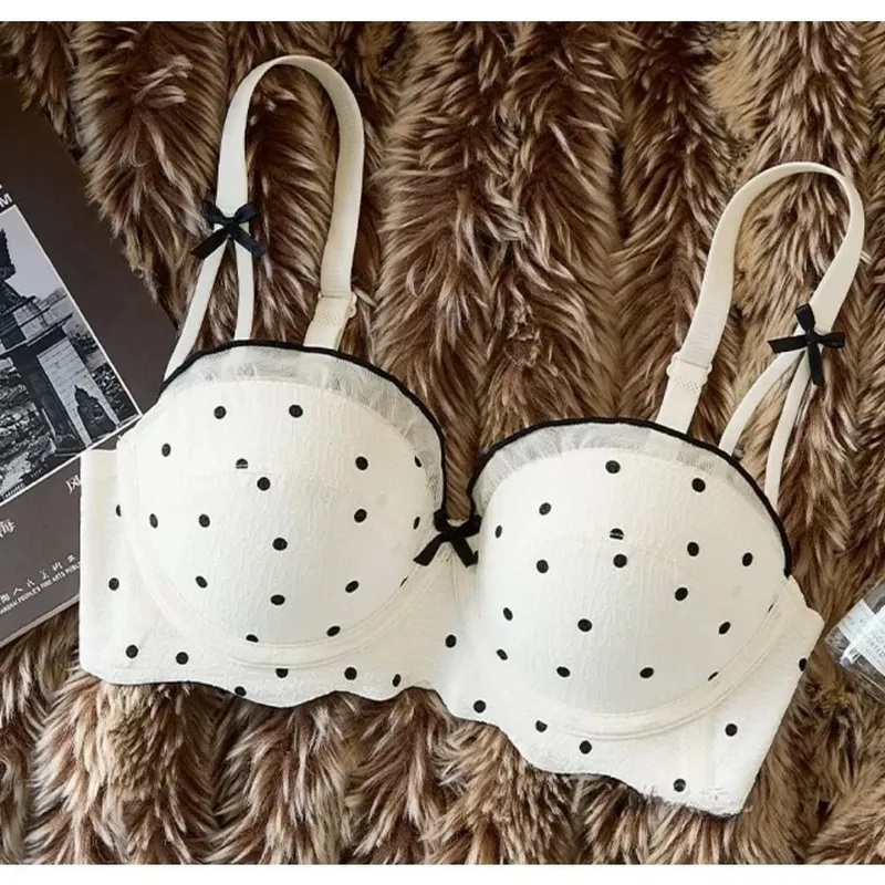 Ensemble de soutien-gorge Demi-bonnet en dentelle pour femmes, 2 pièces, Push Up, petit buste, soutien supérieur, Anti-affaissement, dos élégant, Lingerie intime, sous-vêtements quotidiens — image 2