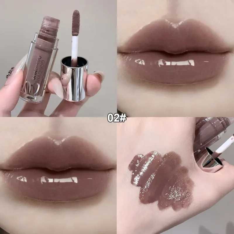 NOWY Woda Szkliwione Lustro Błyszczyk Makijaż Kryształowy Nude Galaretki Nawilżający Lip Glaze Długotrwały Czarny Płynny Szminka Kosmetyki — image 2