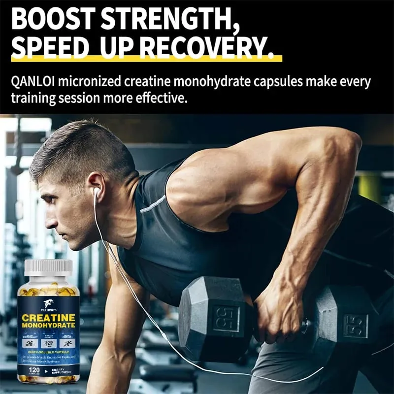 Buy 2 Get 2 Free! Premium Creatine Monohydrate Capsules Support Muscle Growth Strength Gains & Exercise Performance Men — image 7