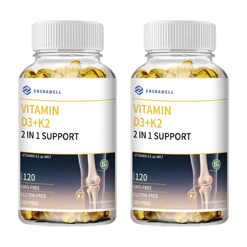 Vitamin D3 K2 MK-7 Supplement Næringsstofstøtte til knoglesundhed Tænder Hjertesundhed og immunfunktion 120 kapsler — image 9