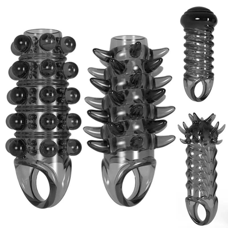 4 tip Penis Büyütme Kollu Penis Extender Ereksiyon Horoz Halka Gecikme Boşalma Erkekler için Seks Oyuncakları Yetişkin Seks Oyunu — image 1