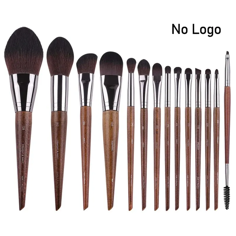 Pennelli per trucco occhi in legno naturale set completo Ombretto Pro Crease Kit per trucco sfumino evidenziatore sopracciglio Pennello per ciglia labbra pratico — image 13
