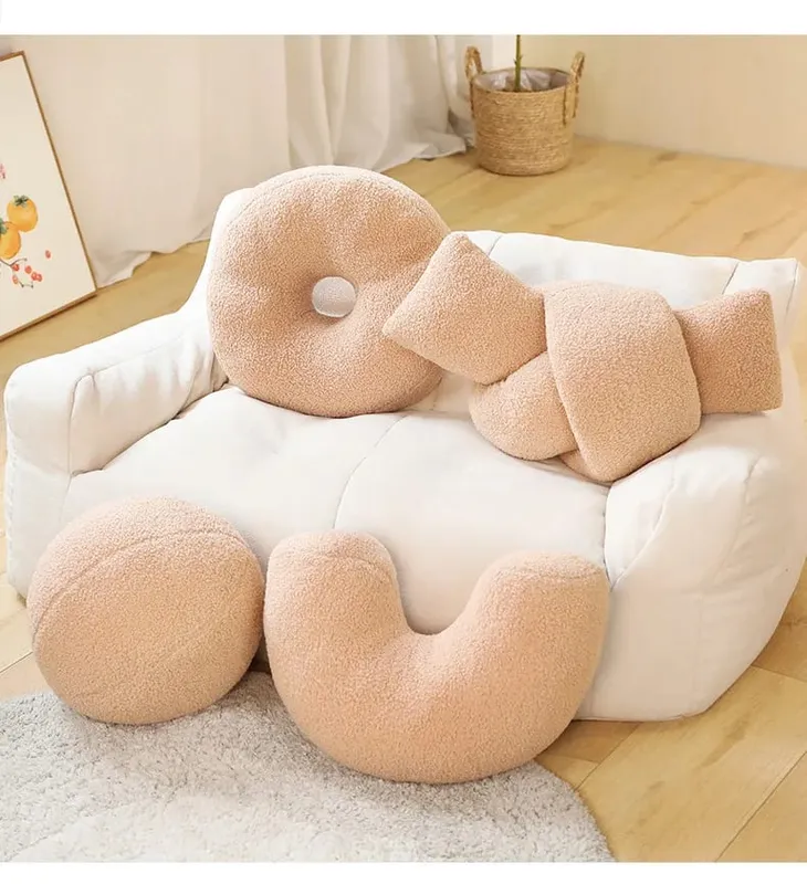 INS Beliebte Plüsch Gelb Mond Ball Form Kissen Gefüllte Donut Twist Bar Werfen Kissen Hause Dekoration Zimmer Kissen Geburtstag geschenk — image 6
