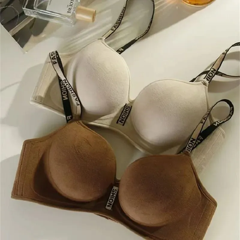 หนา 5 ซม. Push-Up Bra - เต้านมเล็กรวบรวม Anti-Sagging นุ่มหน้าอกแบนชุดชั้นในพิเศษไม่มีแหวนเหล็ก
