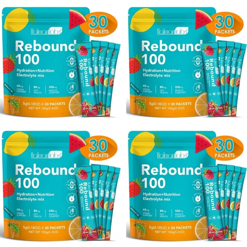Hatmanlabs Rebound 100 Electrolyte Mix Pulver Sockerfri med Kalium Magnesium Zink Stöder muskelkomfort 30 paket — image 10