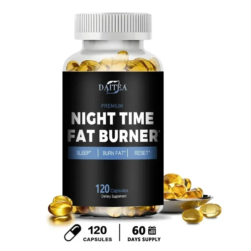 Daitea Night Fat Burning Supplement - with Vitamin D3 Green Coffee Beans Green Tea Natural Plants - Sleep & Weight Management — image 8